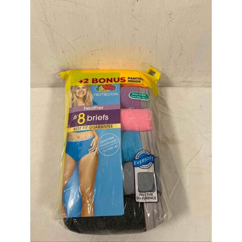 Hanes 9xl briefs‎ panties 8 pack multi-color new.